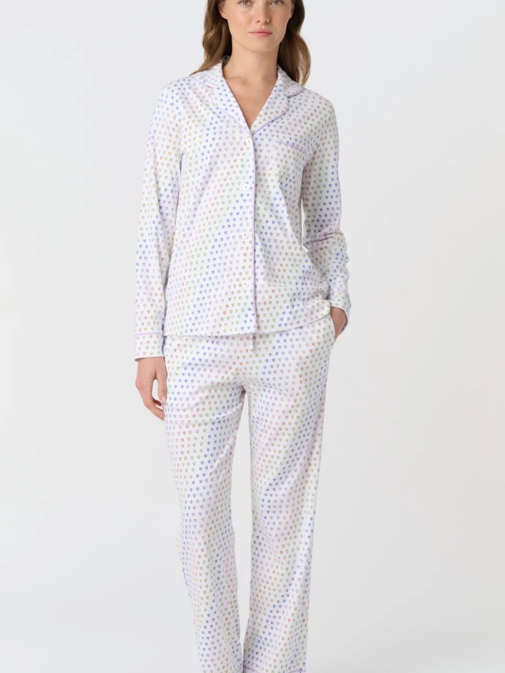 🩵 Roller Rabbit Rainbow Disco Hearts Long Sleeve Pajamas 💜